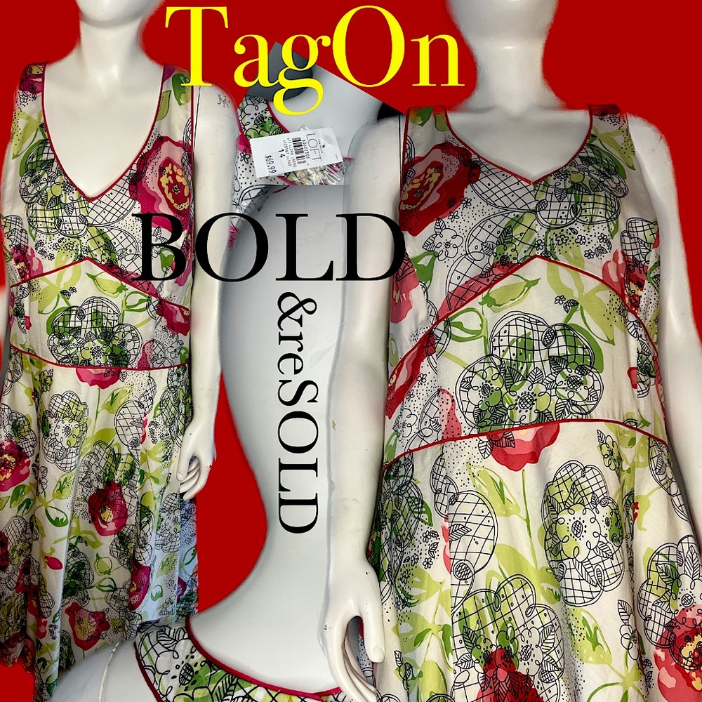 Anne Taylor LOFT Sleeveless Floral Pleated Dress